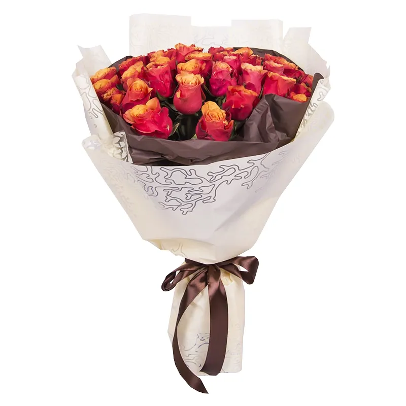 Букет из 51 розы оранжевого цвета