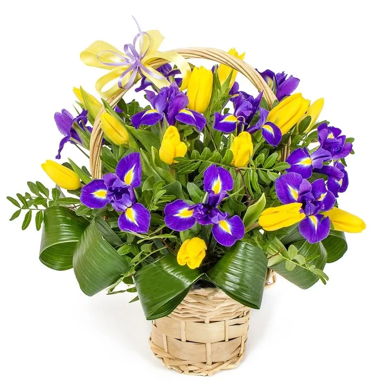 Корзина с цветами Счастливые мгновения